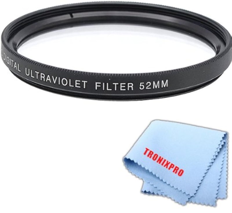 Tronixpro 52mm Pro Series High Resolution Digital Ultraviolet UV Protection Filter + Tronixpro Microfiber Cloth - Image 1